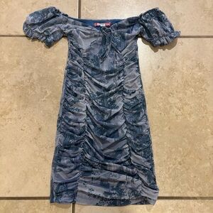 Urban Outfitters Size Small Rouched Front Blue Dress XS